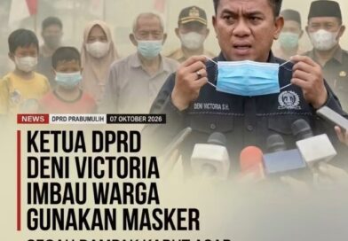 Asap Tebal Selimuti Prabumulih, Ketua DPRD Deni Victoria Ingatkan Warga Pakai Masker dan Hindari Bakar Lahan